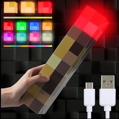 Light-up Wall Torch - Batteries & USB Pluggable Night Lamp - Hand Held or Wall Mount Lighting Torch