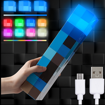 Light-up Wall Torch - Batteries & USB Pluggable Night Lamp - Hand Held or Wall Mount Lighting Torch