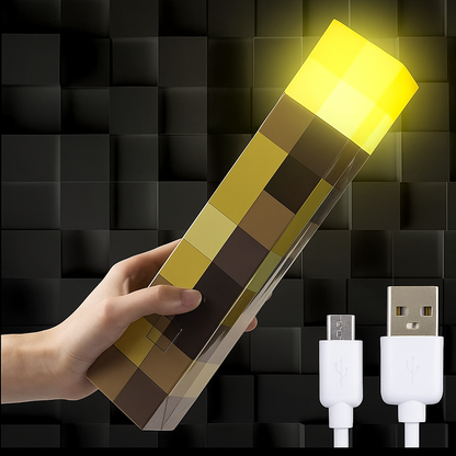 Light-up Wall Torch - Batteries & USB Pluggable Night Lamp - Hand Held or Wall Mount Lighting Torch