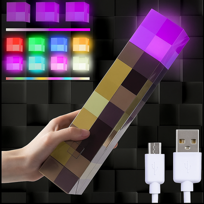 Light-up Wall Torch - Batteries & USB Pluggable Night Lamp - Hand Held or Wall Mount Lighting Torch