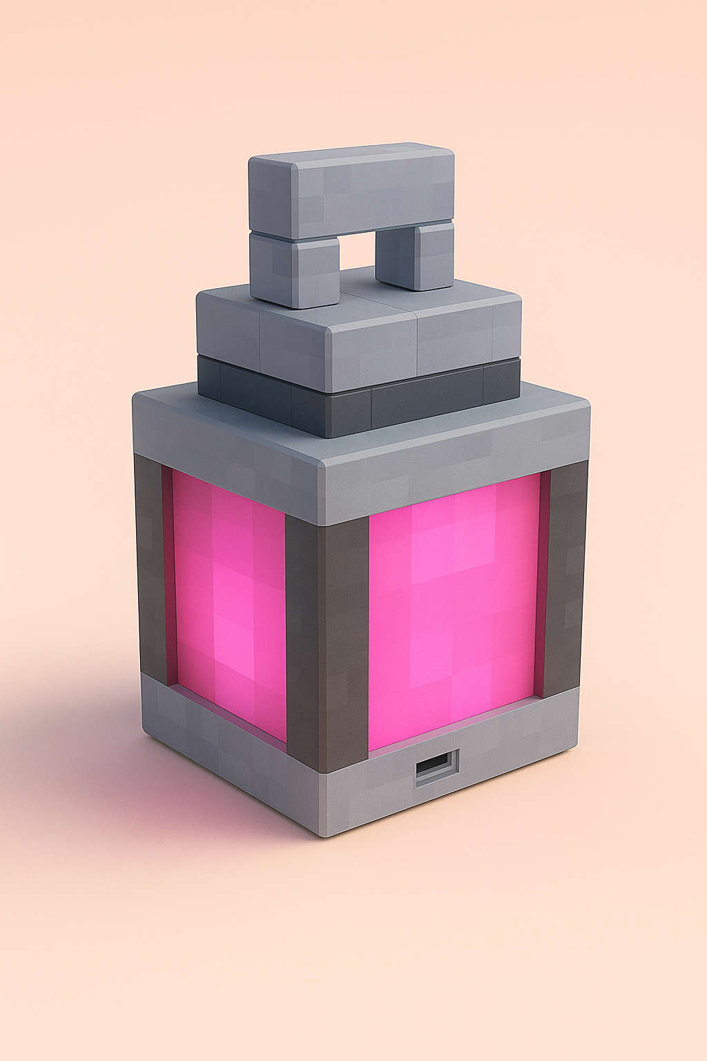 Minecraft lighthouse with USB-C, pixel lamp for children's room