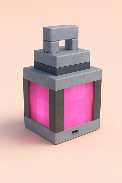 Minecraft lighthouse with USB-C, pixel lamp for children's room