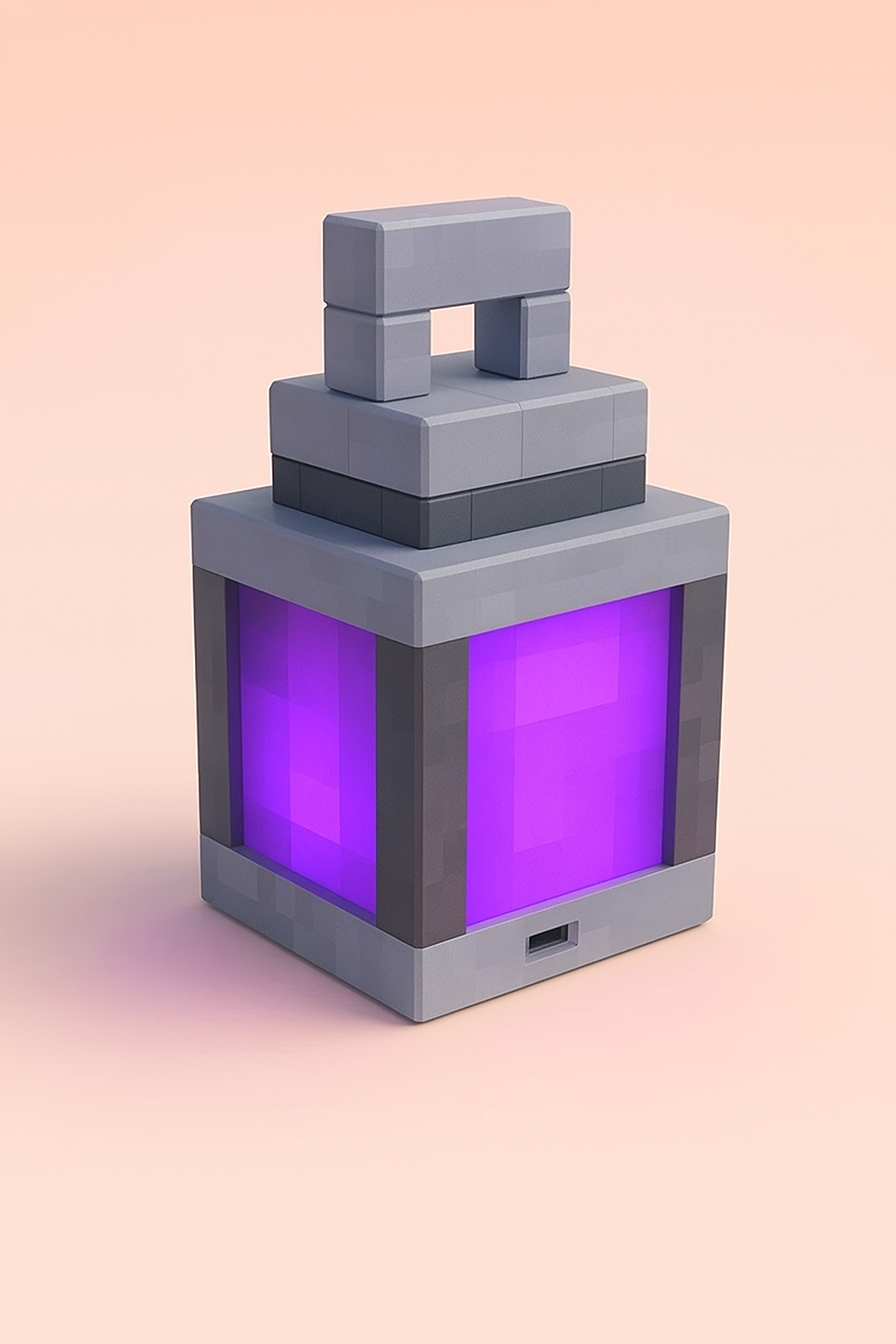Minecraft lighthouse with USB-C, pixel lamp for children's room