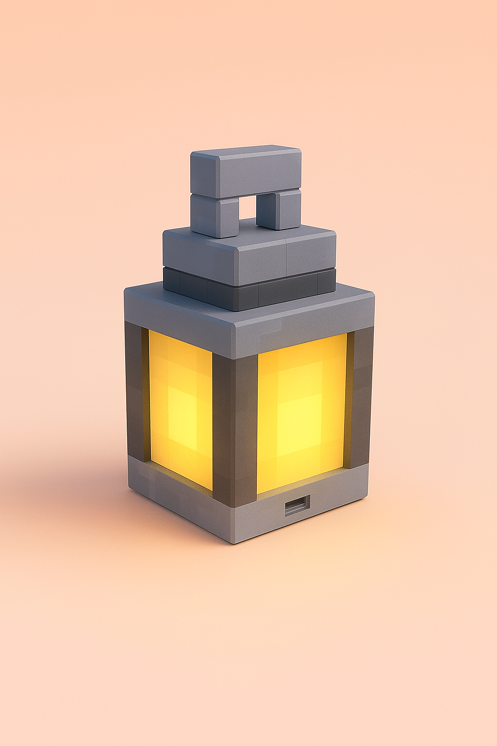 Minecraft lighthouse with USB-C, pixel lamp for children's room