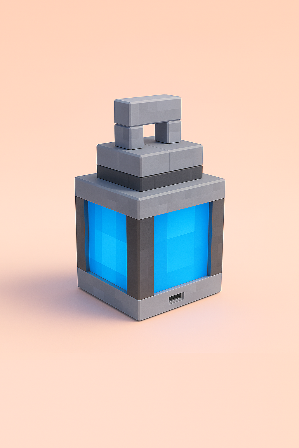 Minecraft lighthouse with USB-C, pixel lamp for children's room