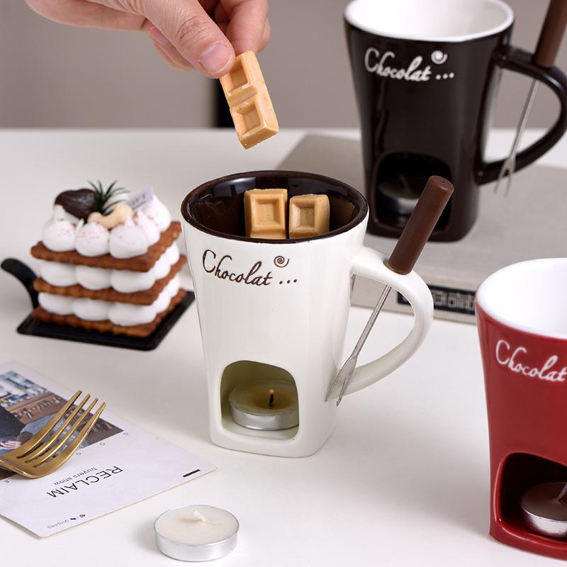 Chocolate Mugs With Forks,