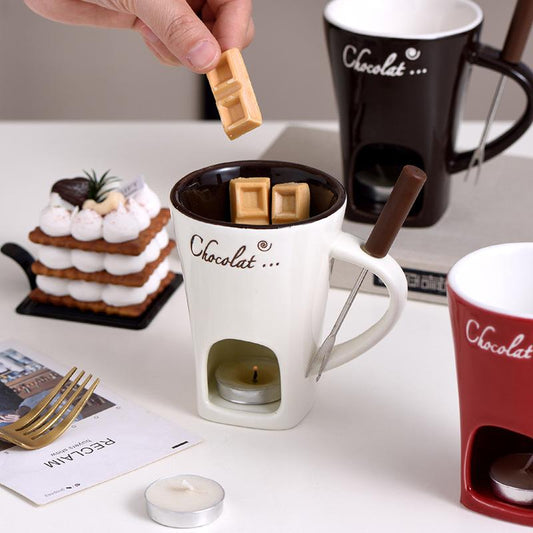 Chocolate Mugs With Forks,