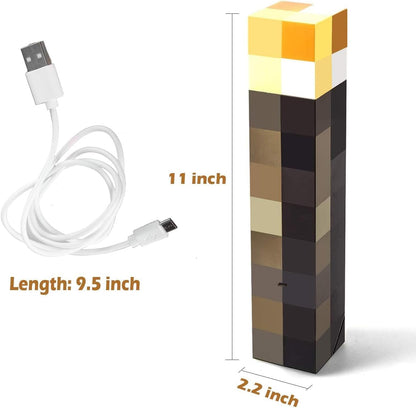 Light-up Wall Torch - Batteries & USB Pluggable Night Lamp - Hand Held or Wall Mount Lighting Torch