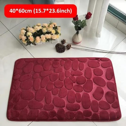 MIULEE Memory Foam Bathroom Rug Shower Mat Coral Fleece with Non Slip Soft Highly Absorbent Washable for Bathroom Kitchen Entryway
