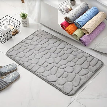 MIULEE Memory Foam Bathroom Rug Shower Mat Coral Fleece with Non Slip Soft Highly Absorbent Washable for Bathroom Kitchen Entryway