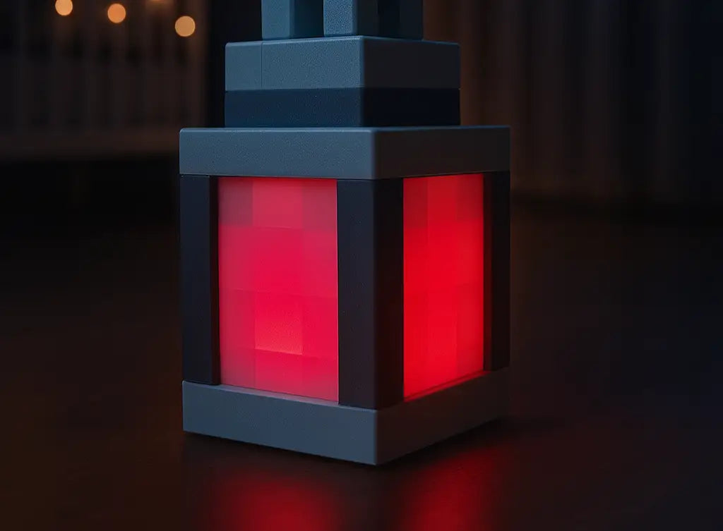 Minecraft lighthouse with USB-C, pixel lamp for children's room
