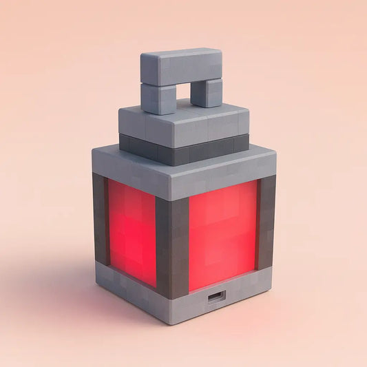 Minecraft lighthouse with USB-C, pixel lamp for children's room