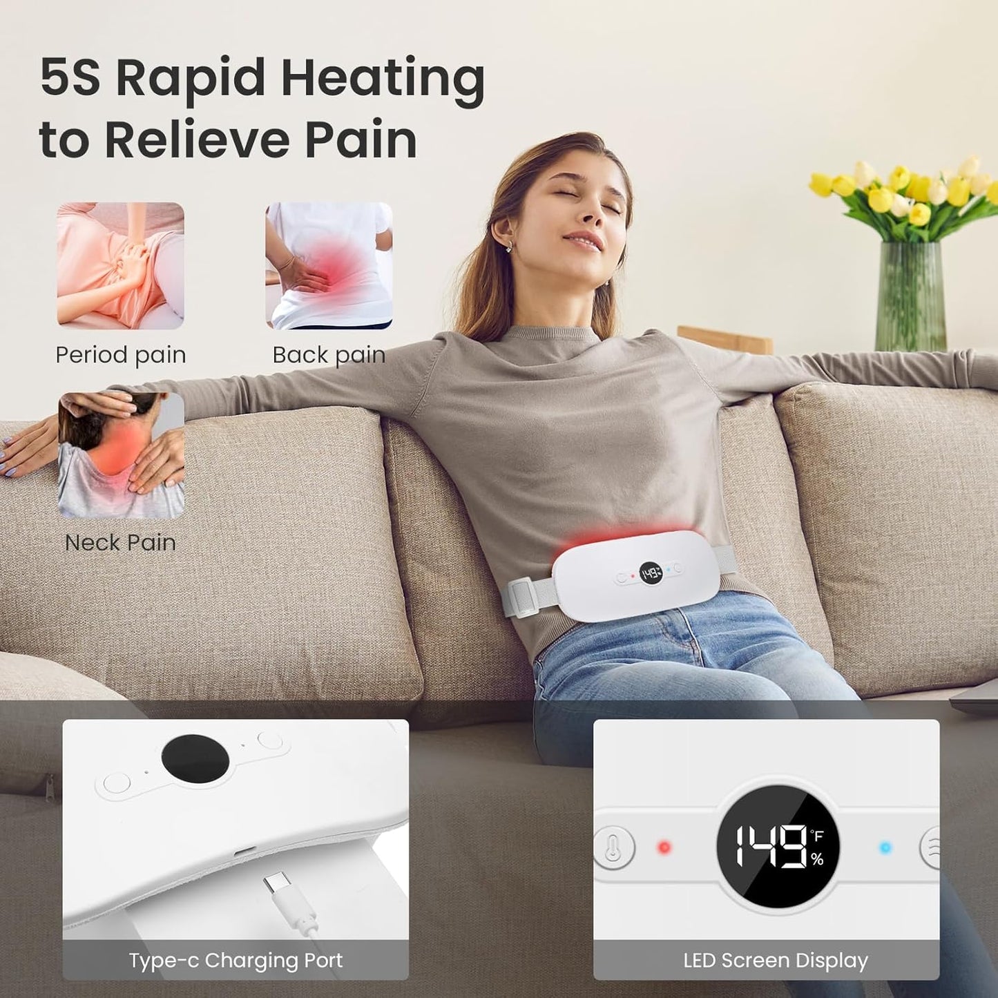 Heating Pad for Period Cramps Pain Relief