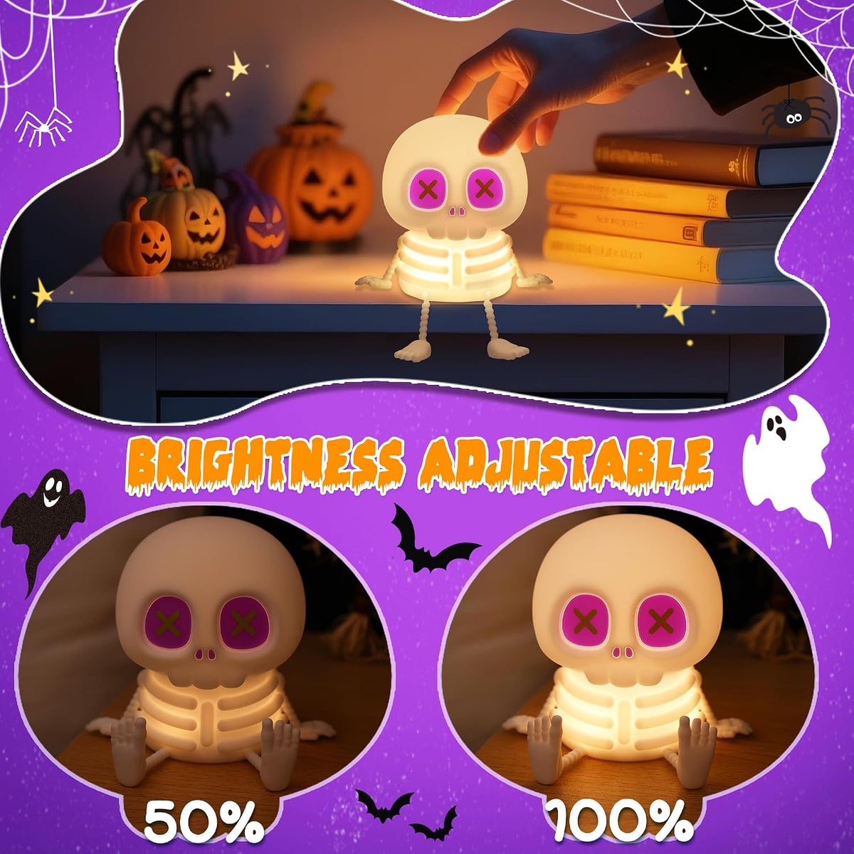 Cute Silicone Skeleton Night Light